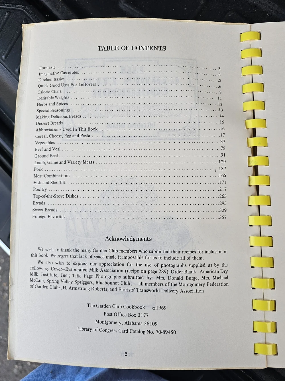 Vintage 1969 The Garden Club Cookbook: Casseroles & Breads Spiral Bound